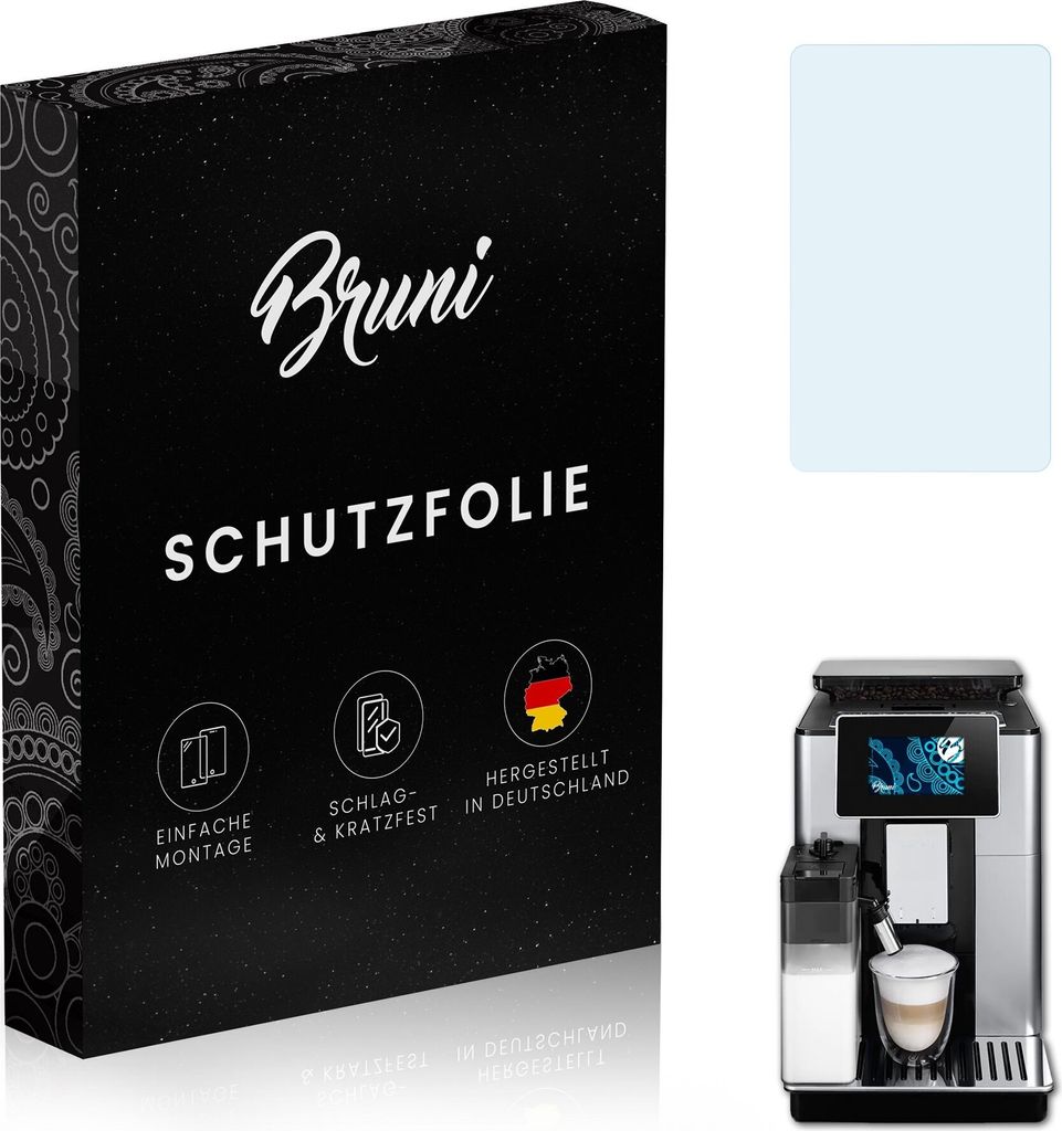 Bruni Basics-Clear 2x Schutzfolie kompatibel mit DeLonghi PrimaDonna Soul (ECAM610.55.SB) Folie