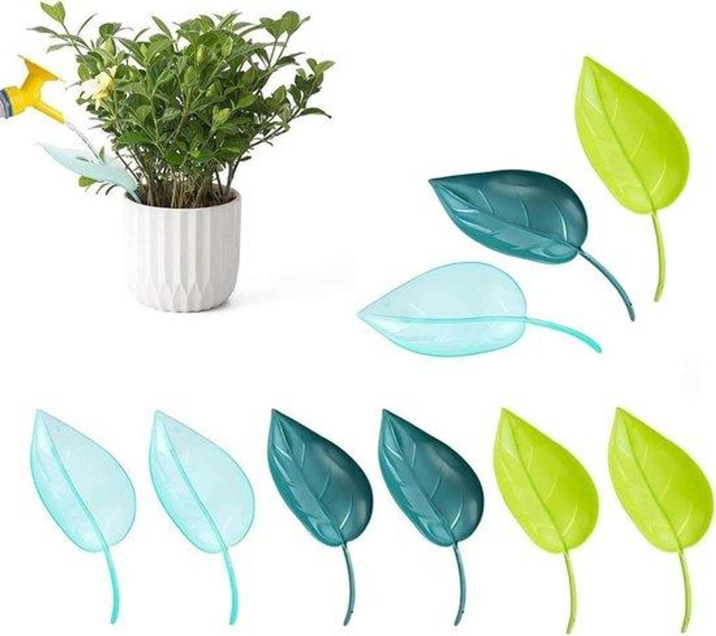 Set aus Blattformen aus Kunststoff, 9 Teile, leuchtendes Design in 3 Farben, für Bewässerung und Drainage von Pflanzen