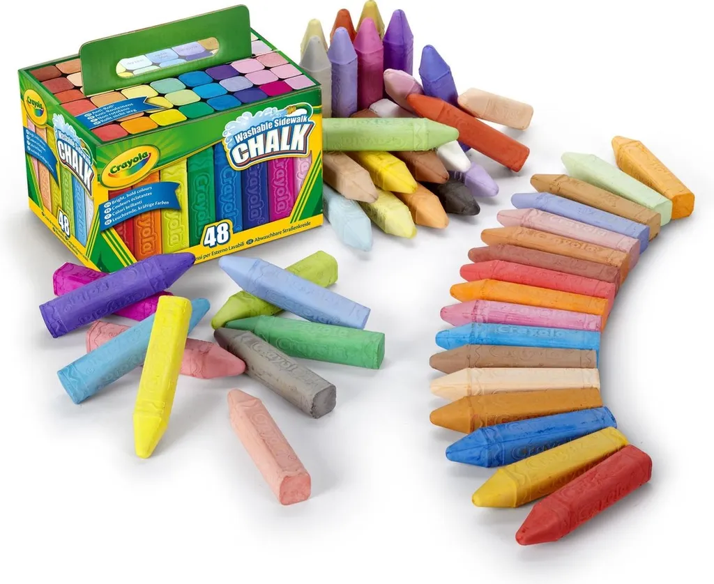Craie lavable d'extérieur Crayola Giz 48x pour dessiner sans tache