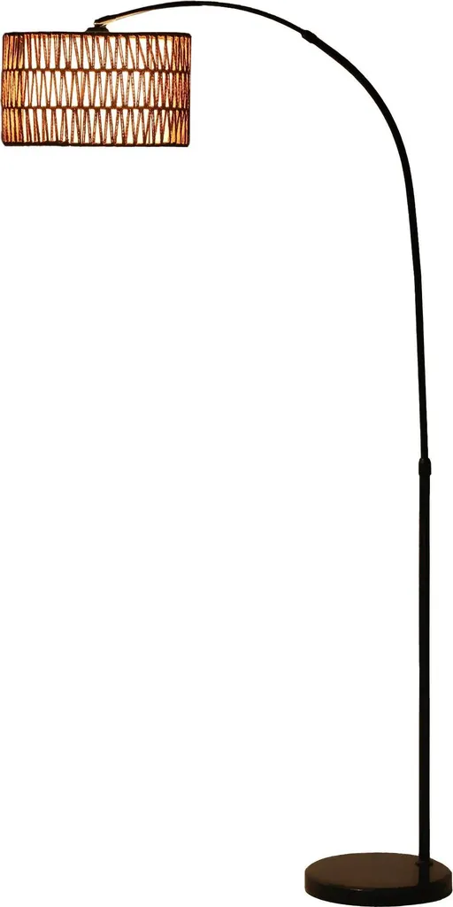 Lampadaire noir classique réglable en hauteur E27 avec abat-jour tissu