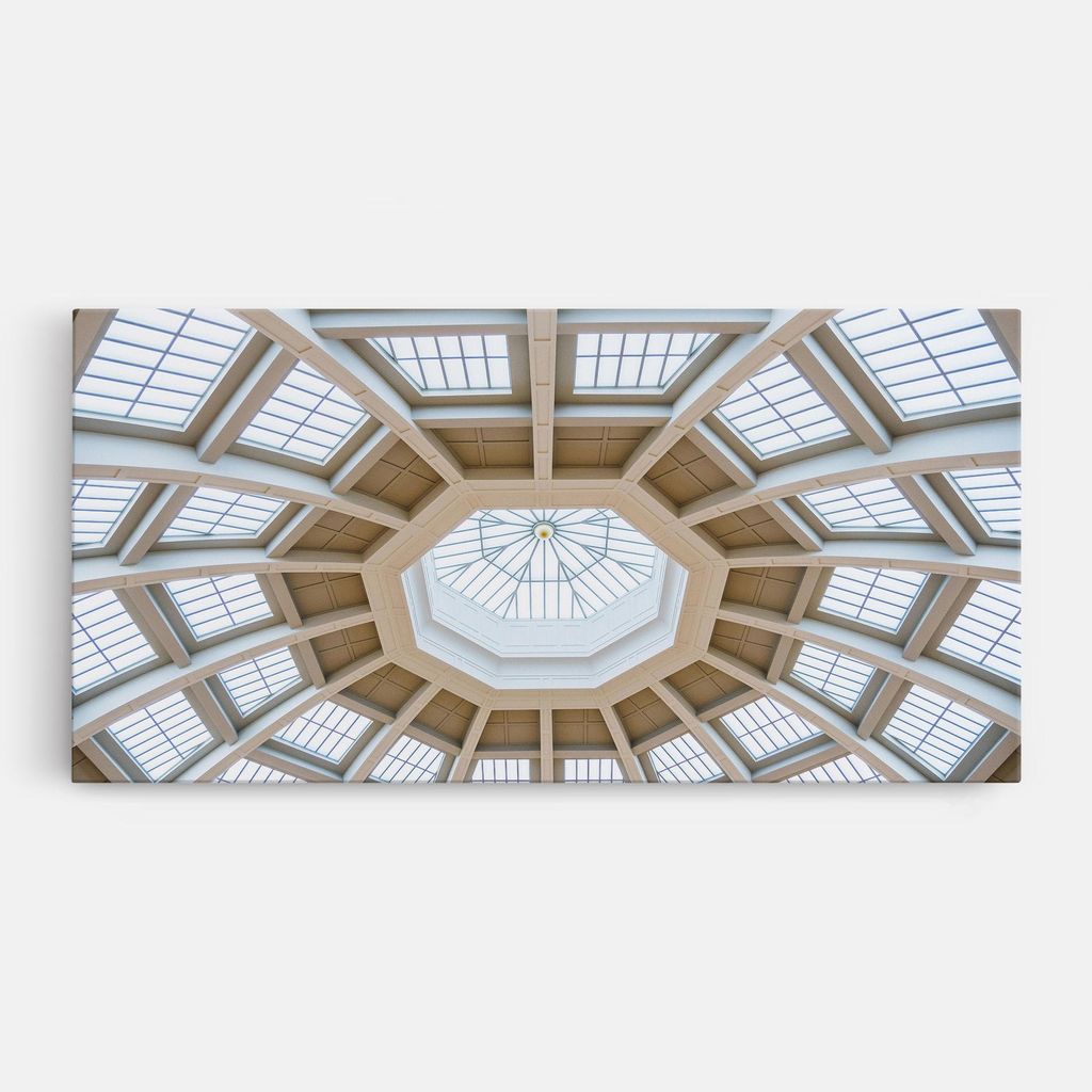 ARTHUB Leinwandbild 40x80 cm, Ceiling Dome | Wohnzimmerdekoration, Hängende Bilder, Wanddekoration, Heimdekoration, Abstrakte, Optische Täuschu...