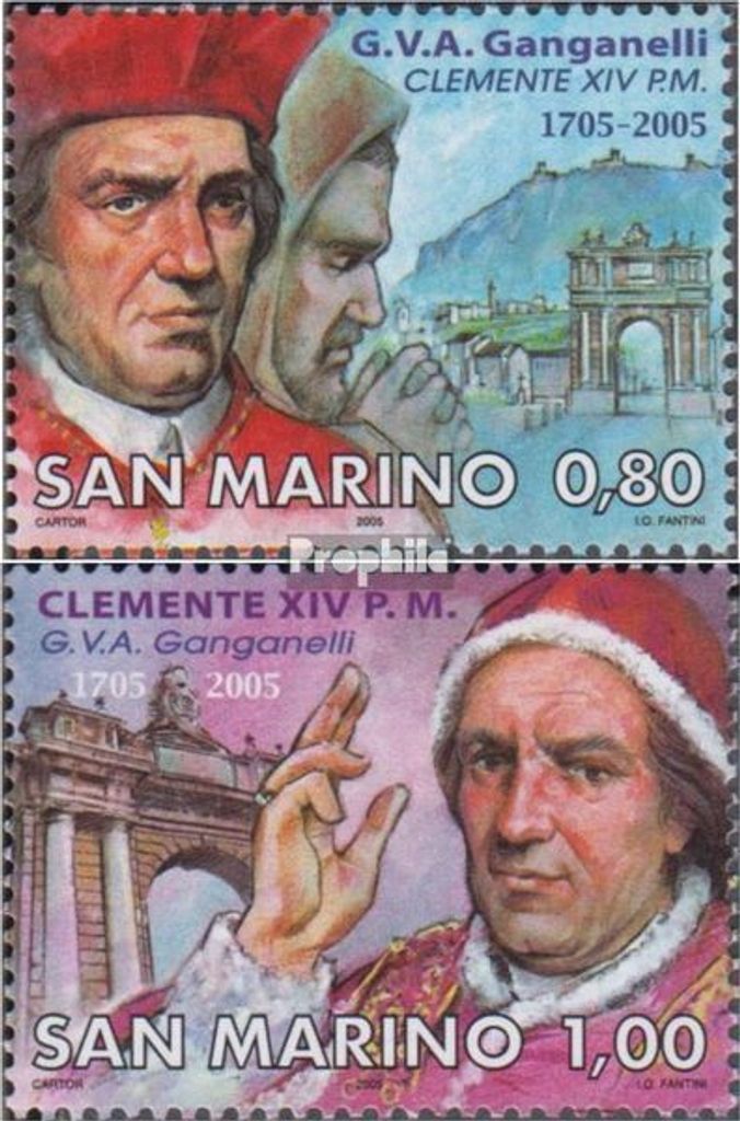 Briefmarken San Marino 2005 Mi 2237-2238 (kompl.Ausg.) postfrisch Papst Klemens XIV.