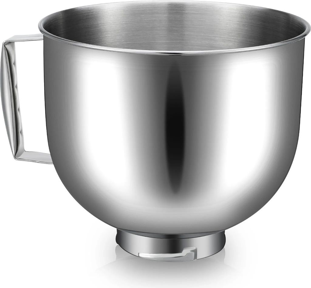 Edelstahl Rührschüssel für KitchenAid Cassic 4.5Q & Artisan 5QT-Serie Edelstahlschüssel mit Griff,Ersatz Mixer Zubehör,Spülmaschinenfest