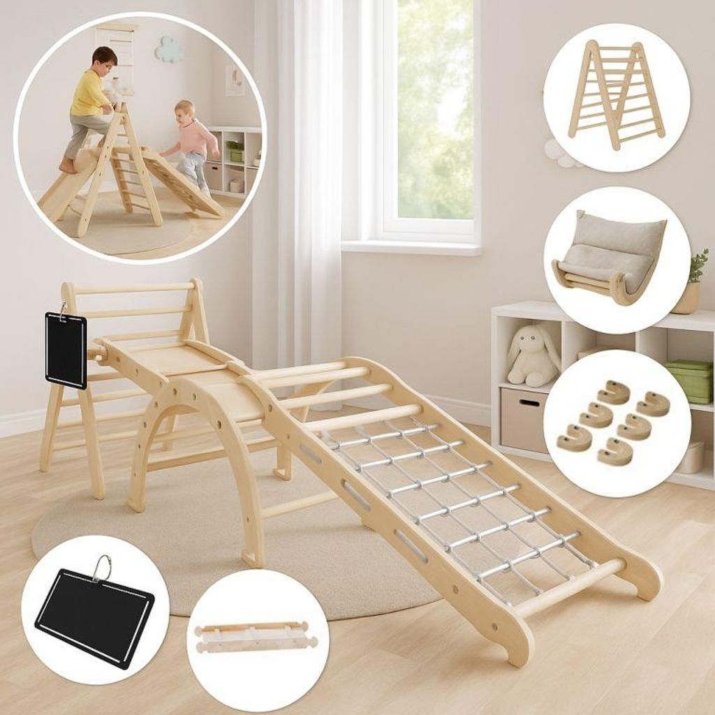 Dětská lezecká sestava 5v1, vnitřní, ve stylu Montessori Obrázek produktu 