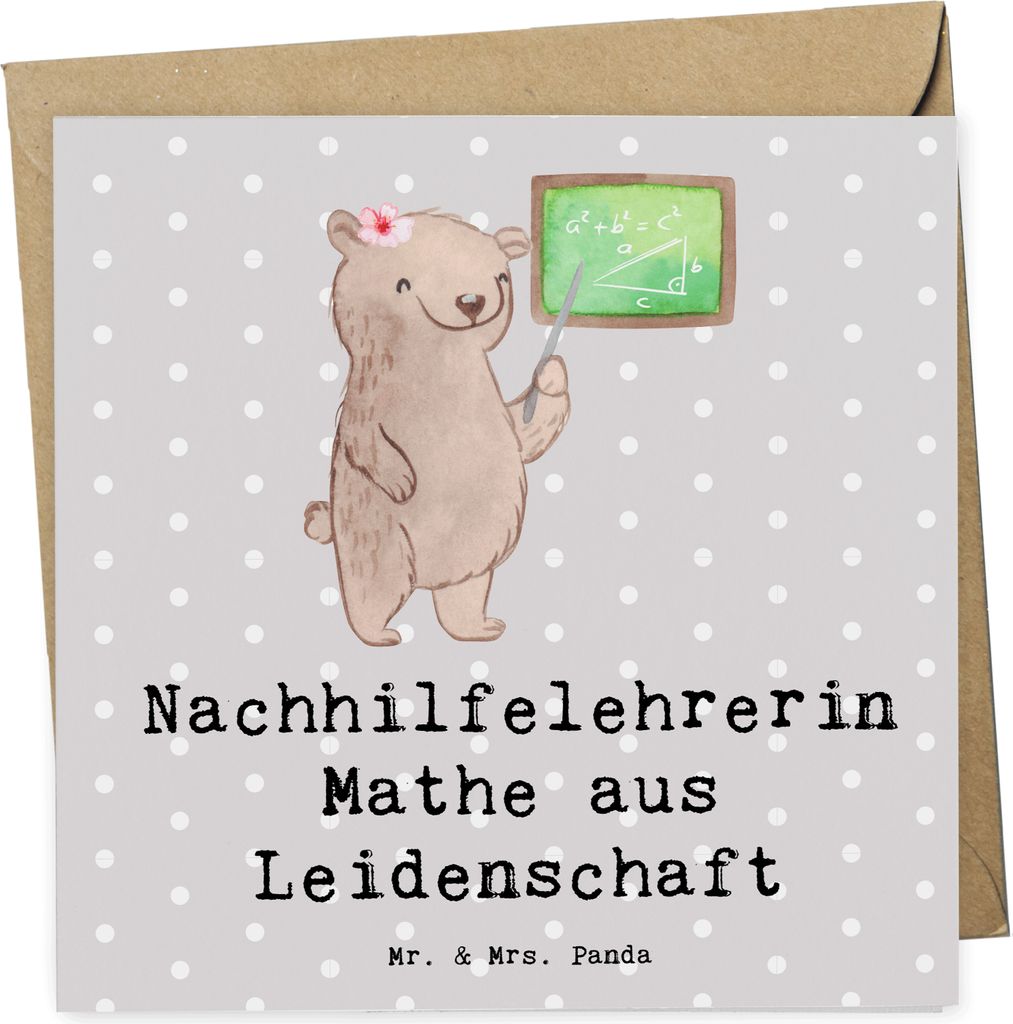 Mr. & Mrs. Panda Glückwunschkarte Nachhilfelehrerin Mathe Produktbild 