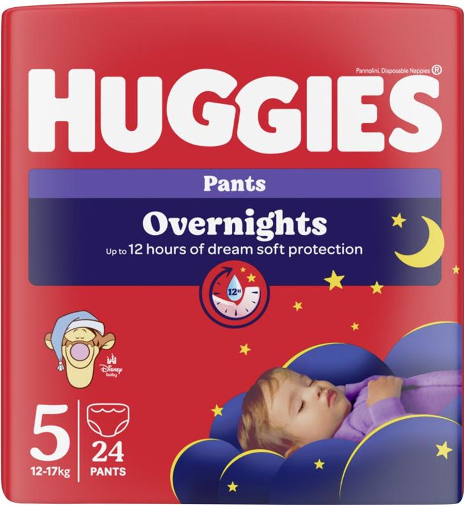 HUGGIES® Nachtbroekjes, maat 5 (12-17 kg), 24 stuks Productafbeelding 