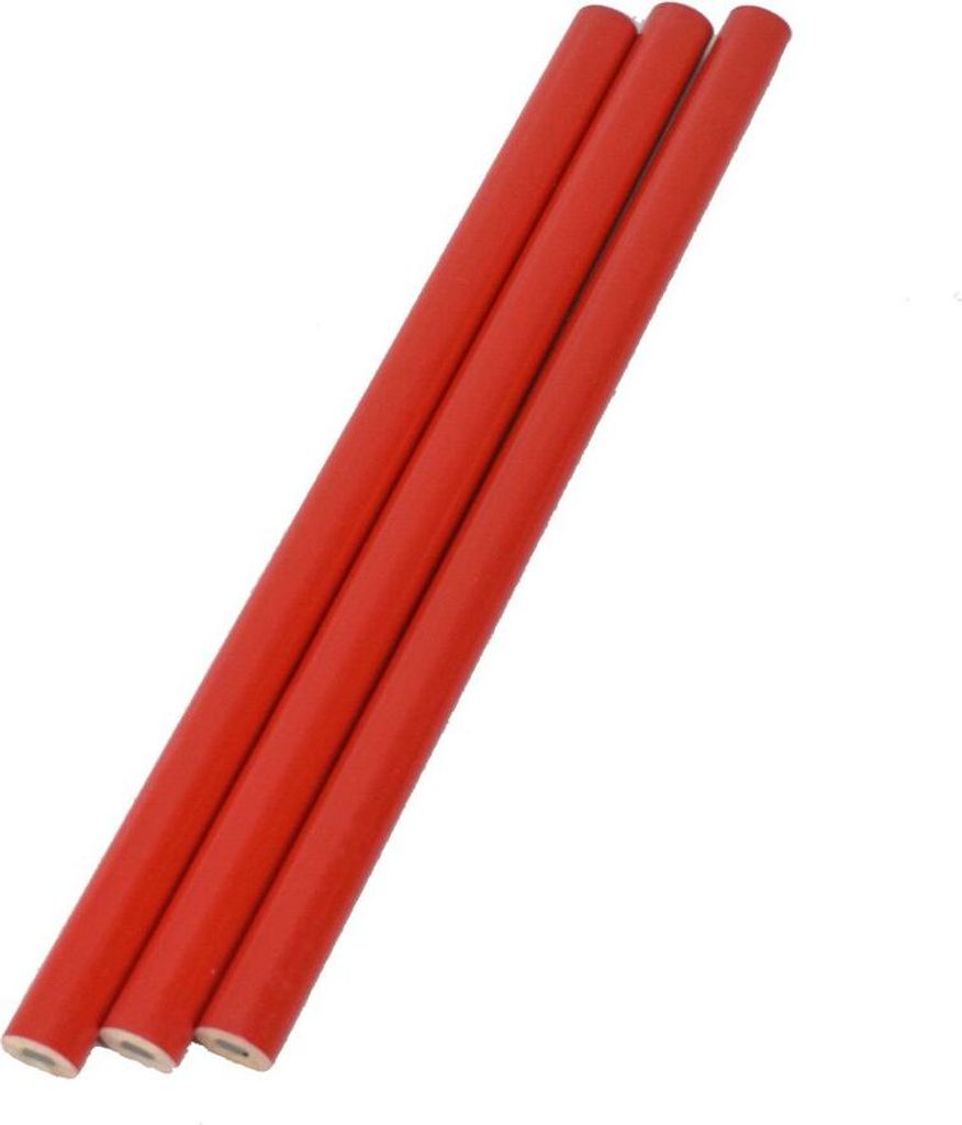 Zimmermannsbleistift 3 Stück 17,5cm Bleistift rot Baustelle