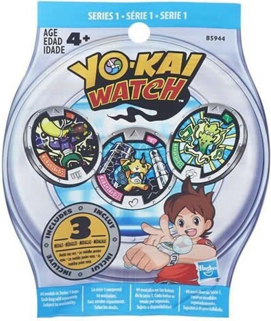 Product packaging for Yo-Kai Watch collectible medals.