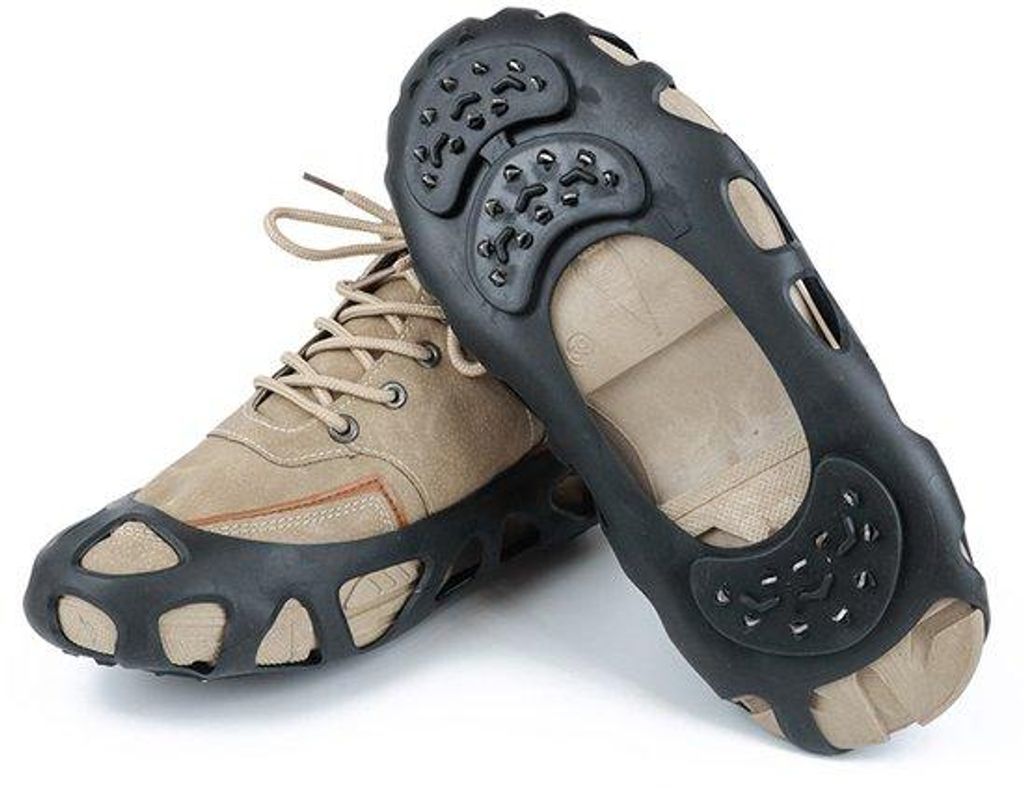 Sportstiefel-Spikes - Maat M - 25,2 × 10,2 cm - für Schuhgrößen 36-41 - Stahlantislip-Spikes - Elastisches Silikonmaterial - für Sportschuhe, ...