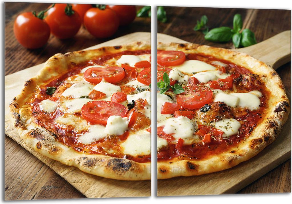 Herdabdeckplatten Set 2x40x52 cm Glaskeramikkochfeld Abdeckung Glas Spritzschutz, Pizza Essen
