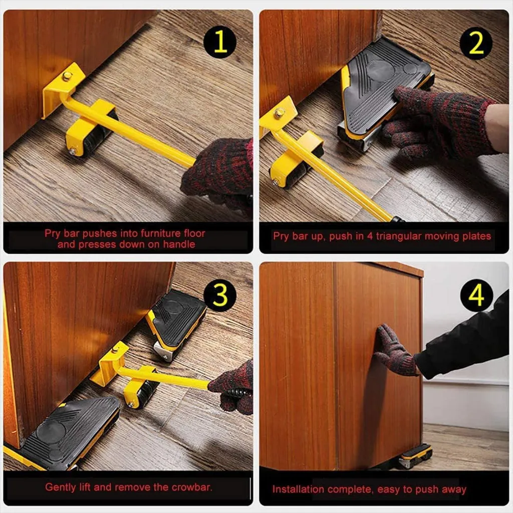 Allecto Premium Outil de déplacement de meubles et objets lourds - Kit 5 pcs