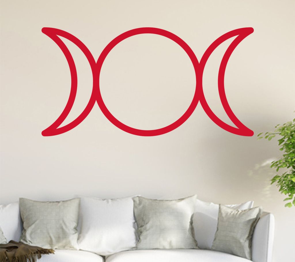 Dreifacher Mond - Triple Moon Wandtattoo in 6 Größen - Wandaufkleber Wall Sticker - Dekoration, Küche, Wohnzimmer, Schlafzimmer, Badezimmer