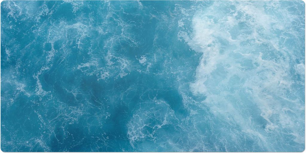 Raue Meereswellen– Schreibtischunterlage – Schreibtisch Tischunterlage – 100x50 cm – Unterlage Groß Schreibtischmatte