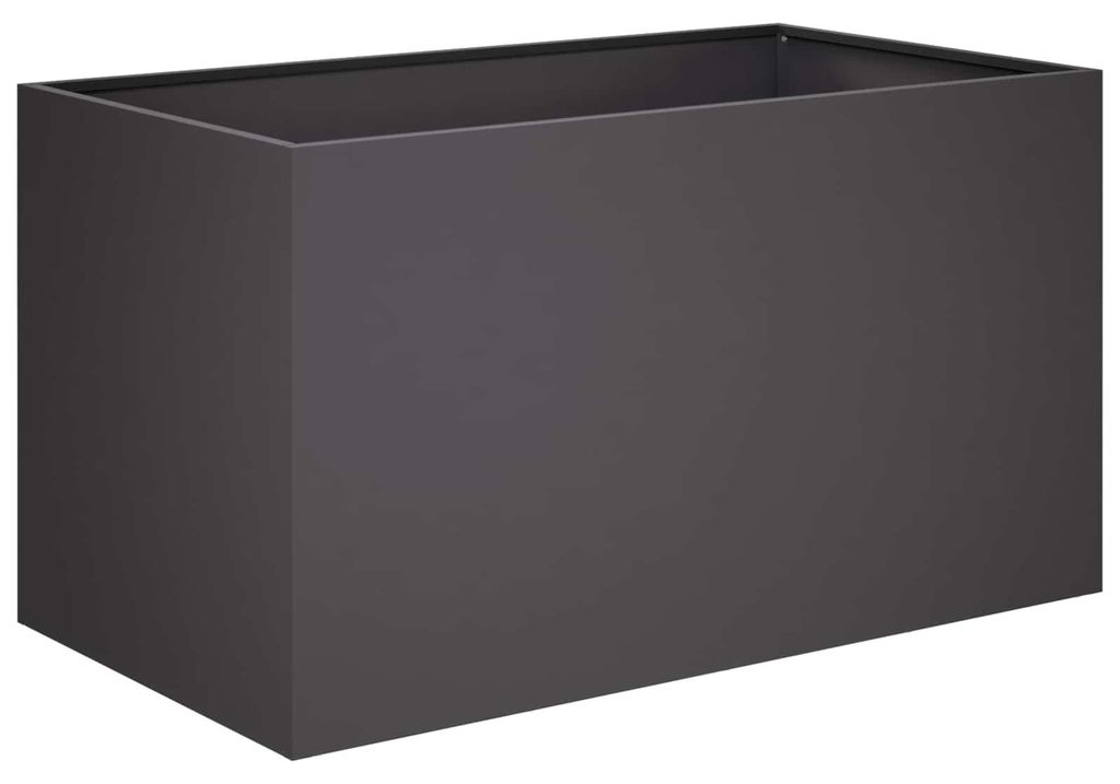vidaXL Zahradní květináč, černý, 100 x 50 x 50 cm, ocel s Obrázek produktu 