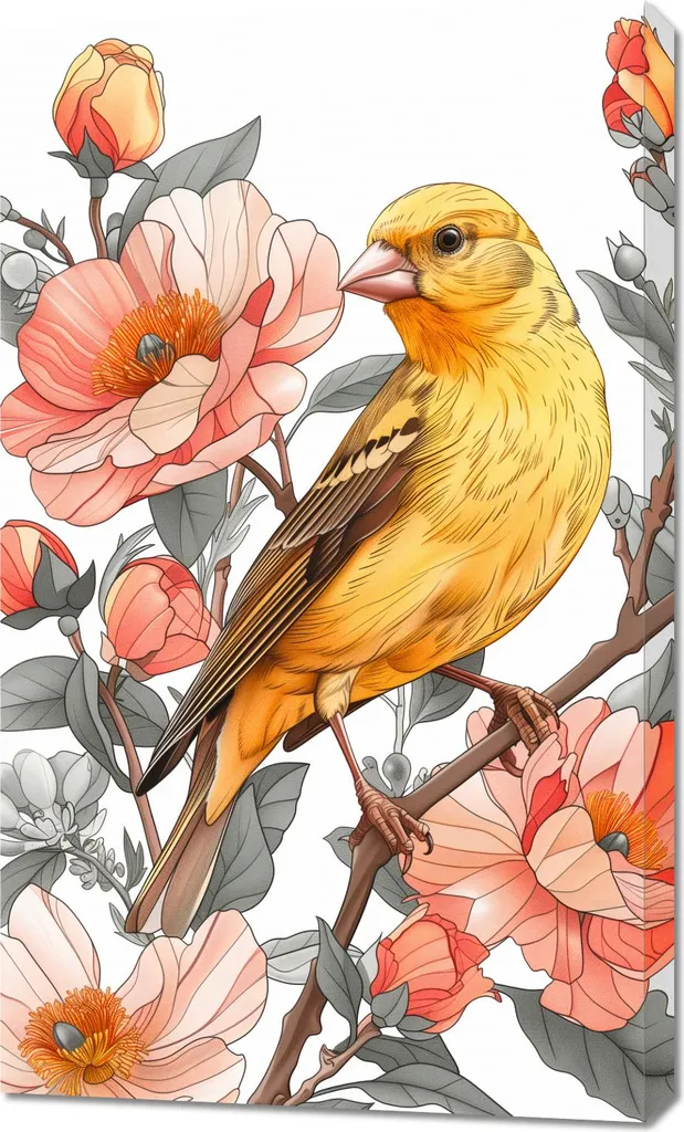 Image Oiseau Chanteur Printanier 60x100 cm - Impression Qualité