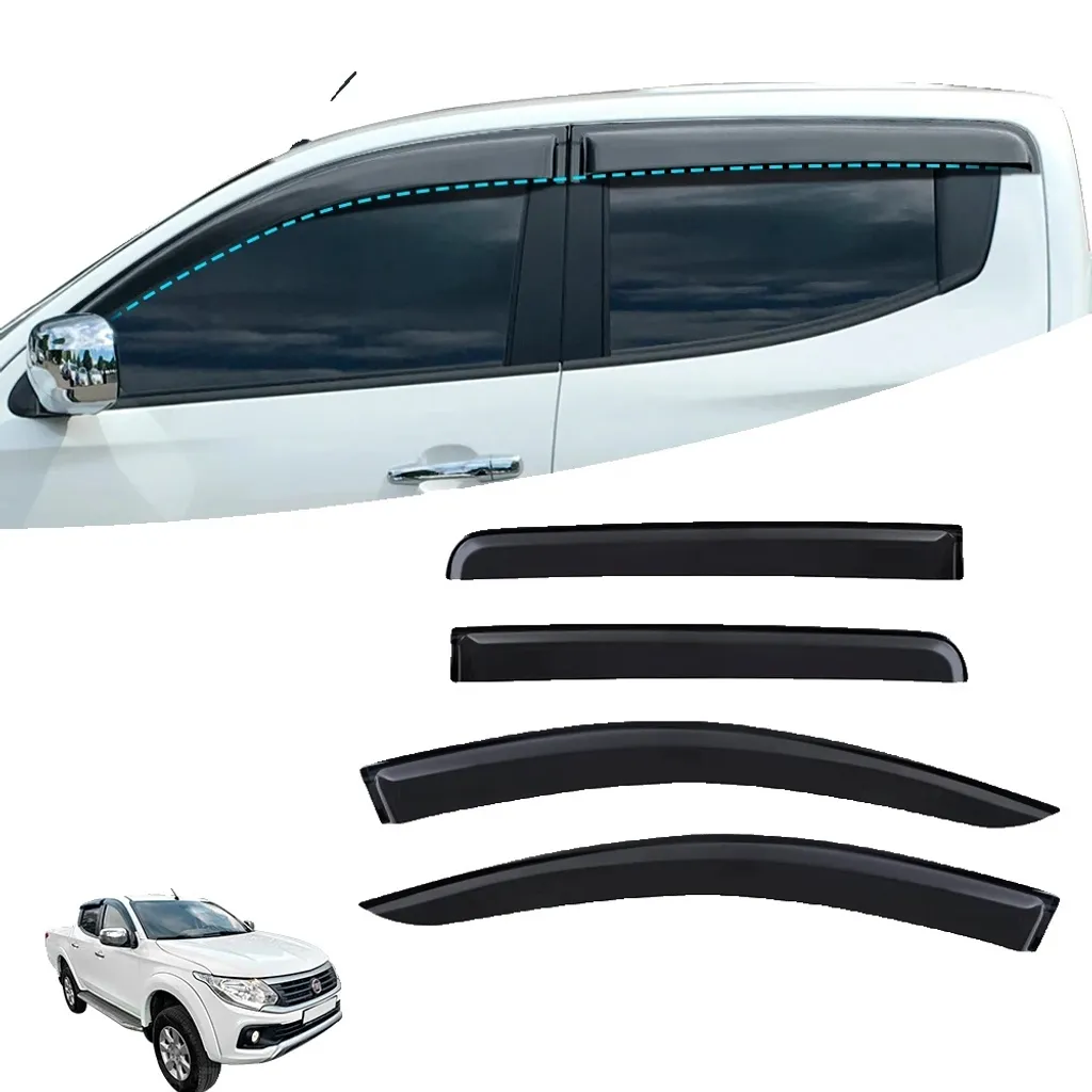 Visiera per finestrino auto, protezione dalle intemperie, adatta per Fiat Fullback, 2015-2022
