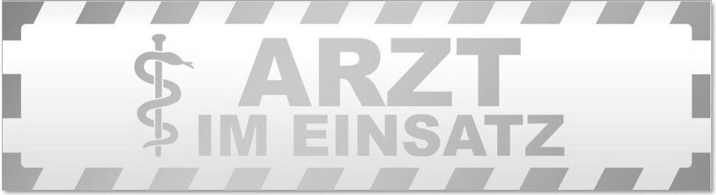 Kiwistar Arzt im Einsatz Motiv 2 gestreift Magnetschild Schild magnetisch - 30cm Silber - Magnetfolie für Auto PKW Kfz