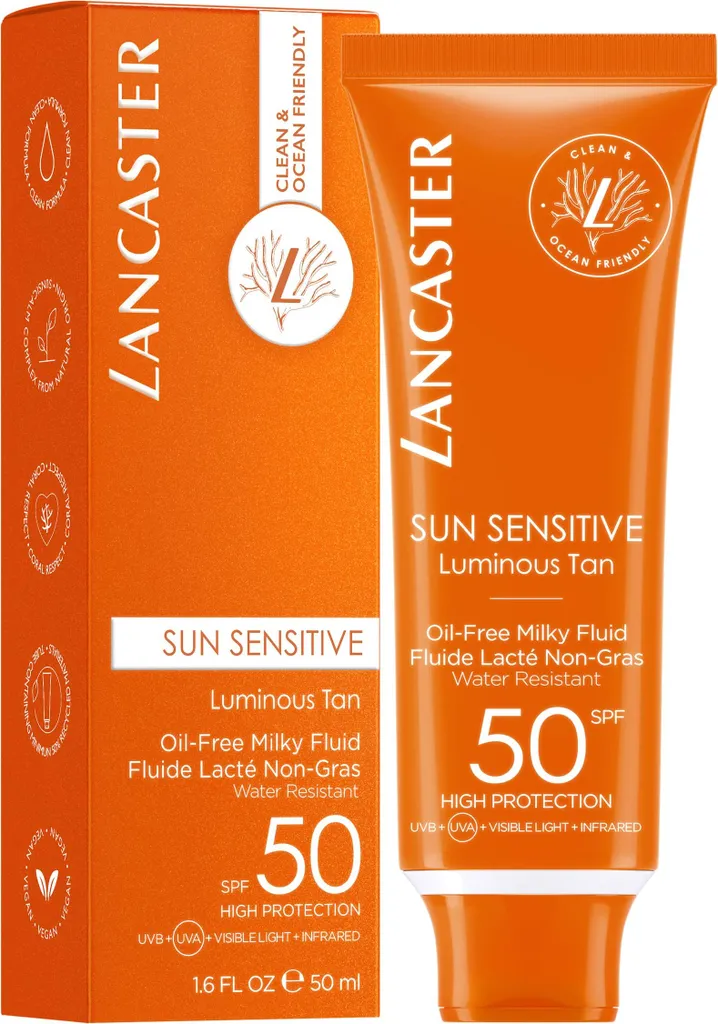 Fluido Solare Lancaster Sun Sensitive SPF 50 - Viso Protetto e Dorato