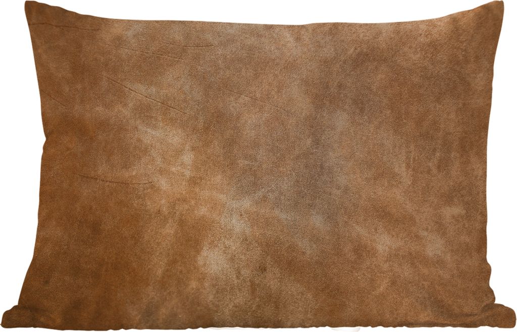 MuchoWow Outdoor Kissen - Leder - Strukturiert - Lederoptik - Braun - 60x40 cm - Wetterfest - Lounge Kissen - Zierkissen - Kissen für Innenräume