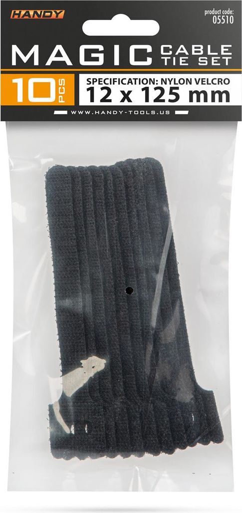 10 schwarze Klett-Kabelbinder – Kabelbinder aus Stoff – Wiederverwendbarer Kabelorganisator zum Bündeln und Sichern von Kabeln – Leicht zu ...
