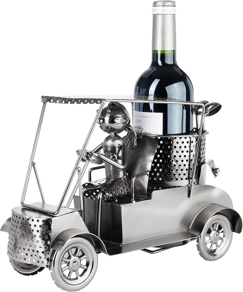 BRUBAKER Flaschenhalter Golfspieler - Coole Metall-Skulptur Für Weinflaschen