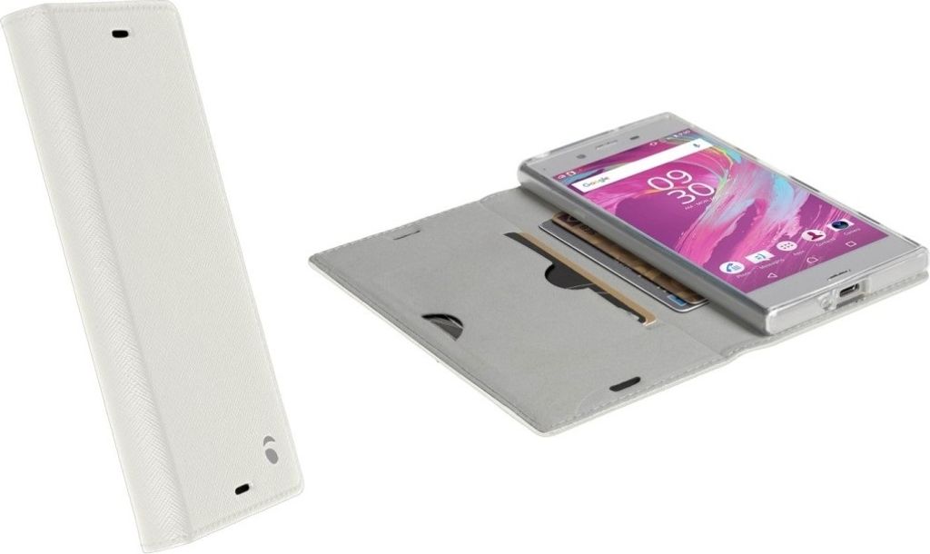 Krusell Malmo 4 Card Foliocase – Brieftaschen-Hülle für Sony Xperia XA1 mit Standfunktion (weiß)