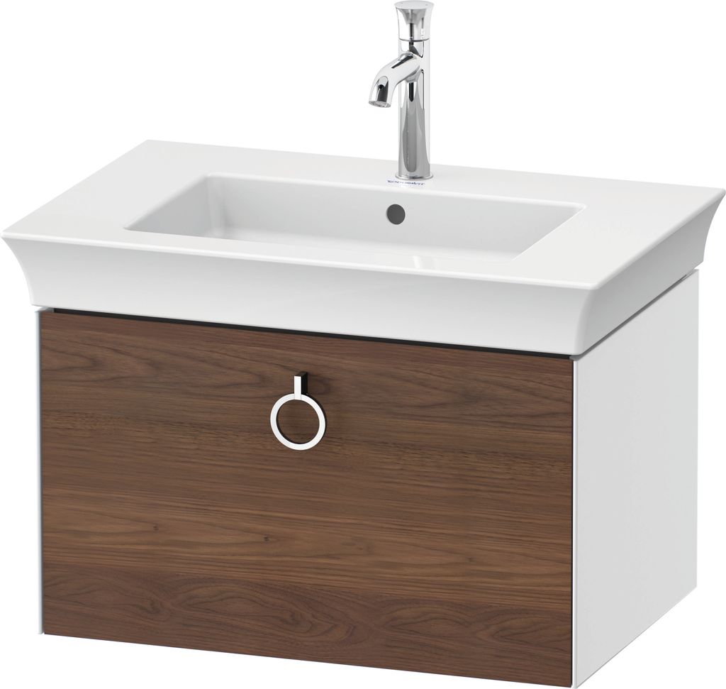 Duravit White Tulip, Waschtischunterbau wandhängend, Breite 684 x Tiefe 458mm, mit 1x Auszug, mit Griff, WT425107785