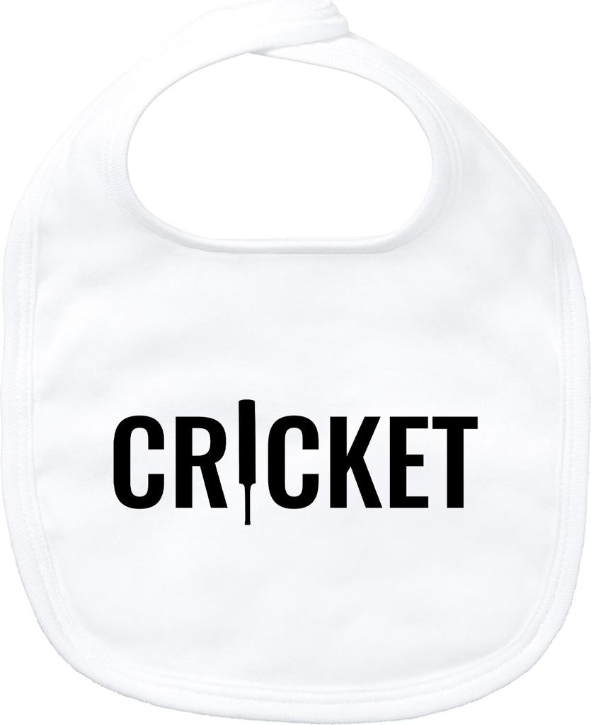 Huuraa Baby Lätzchen Cricket Schriftzug White Klettverschluss Baumwolle Latz Geschenkidee