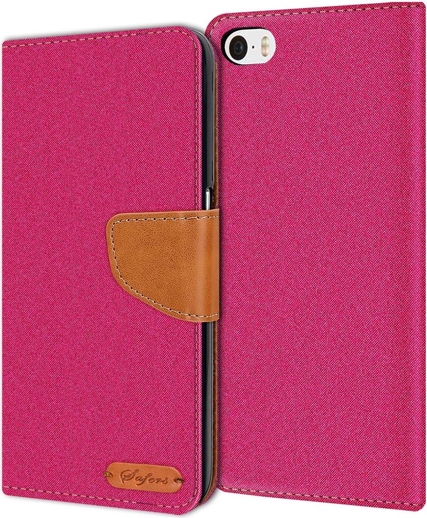 Handy Hülle Apple iPhone 4 / 4s Tasche Wallet Flip Case Schutz Hülle Stoff Cover