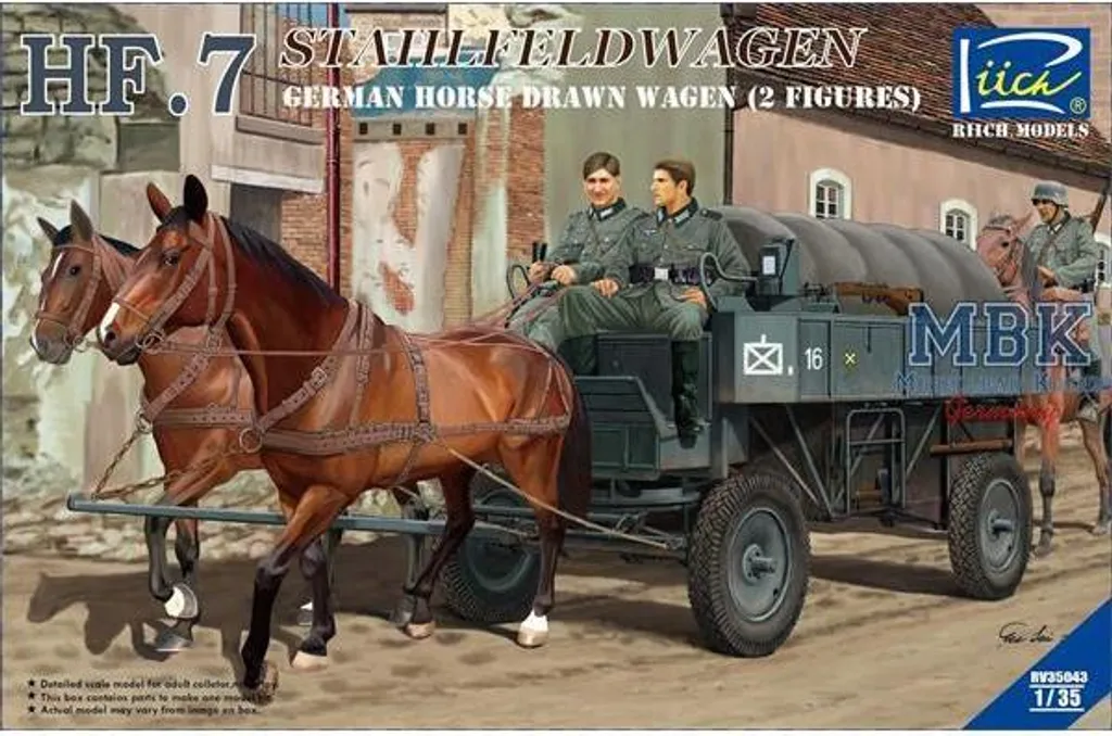 Maquette Militaire Hippomobile Hf.7 Allemande 1:35 avec Chevaux et Soldats