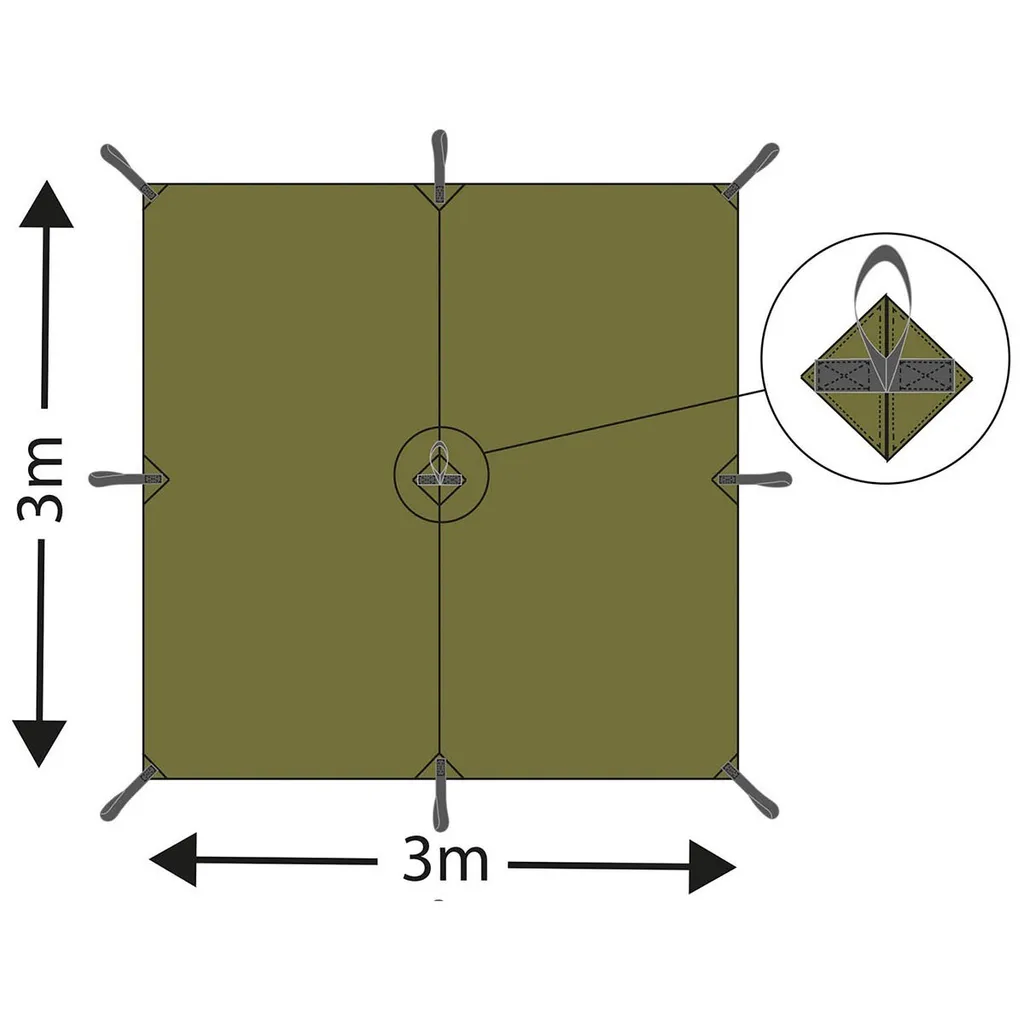 Tarp de Survie Multi-usage MFH Extrem avec Camouflage de Taille 3x3 m
