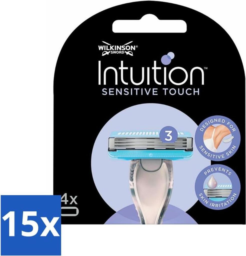 Wilkinson - Intuition Sensitive Touch Nachfüllklingen - Mit Aloe Vera - 3 Rasierklingen - Vorteilspack - 15 Stücke