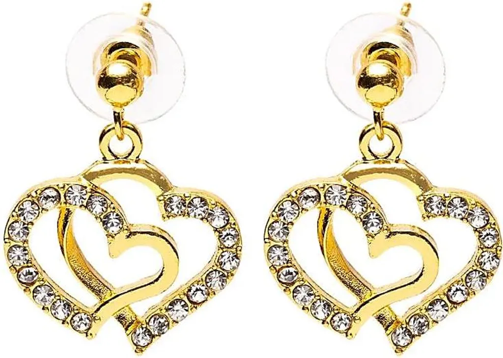 Puces d'oreilles cœurs dorés lot de 3 - Bijoux fantaisie chic pour femme