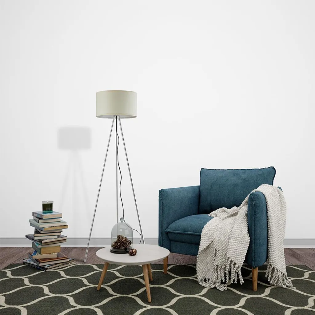 Braytron Lampada Treppiede 155cm E27 Beige - Montaggio Facile e Stabile - 3