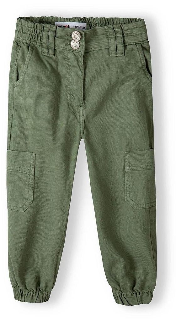 Minoti Cargohosen Baumwolle elastisch Khaki Gr. 122 für Mädchen
