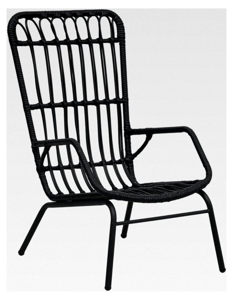 Gartenstuhl aus Polyrattan schwarz