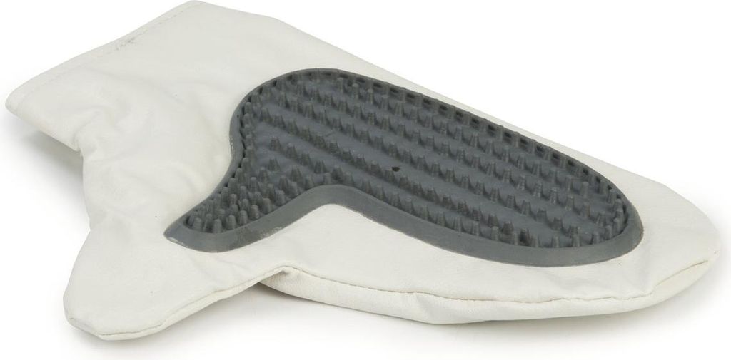 Beeztees Pflegehandschuh - Hund - wasserabweisend - Weiss/Grau - 25x15x2