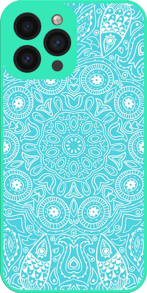 Smartphonica Phone Case Passend für iPhone 11 Pro Max mit türkisem Mandala Druck - TPU Hülle türkisem Mandala Design - türkis