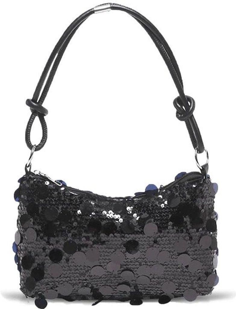 Klein Glitzer Clutch, Handtas für Frauen, Reise-Tasche, Schwarz, Sequin-Design, Mini Crossbody Bag