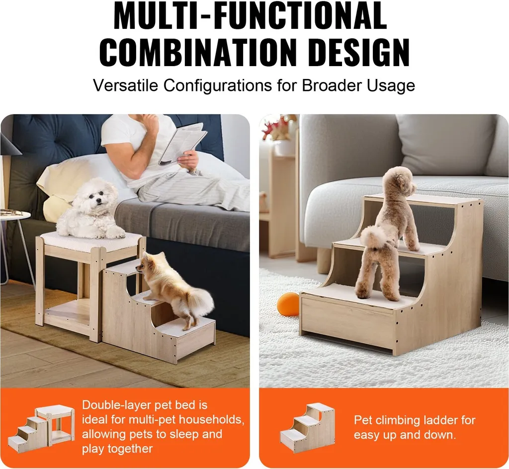 Canapé-lit superposé pour chien et chat 120cm avec marches intégrées