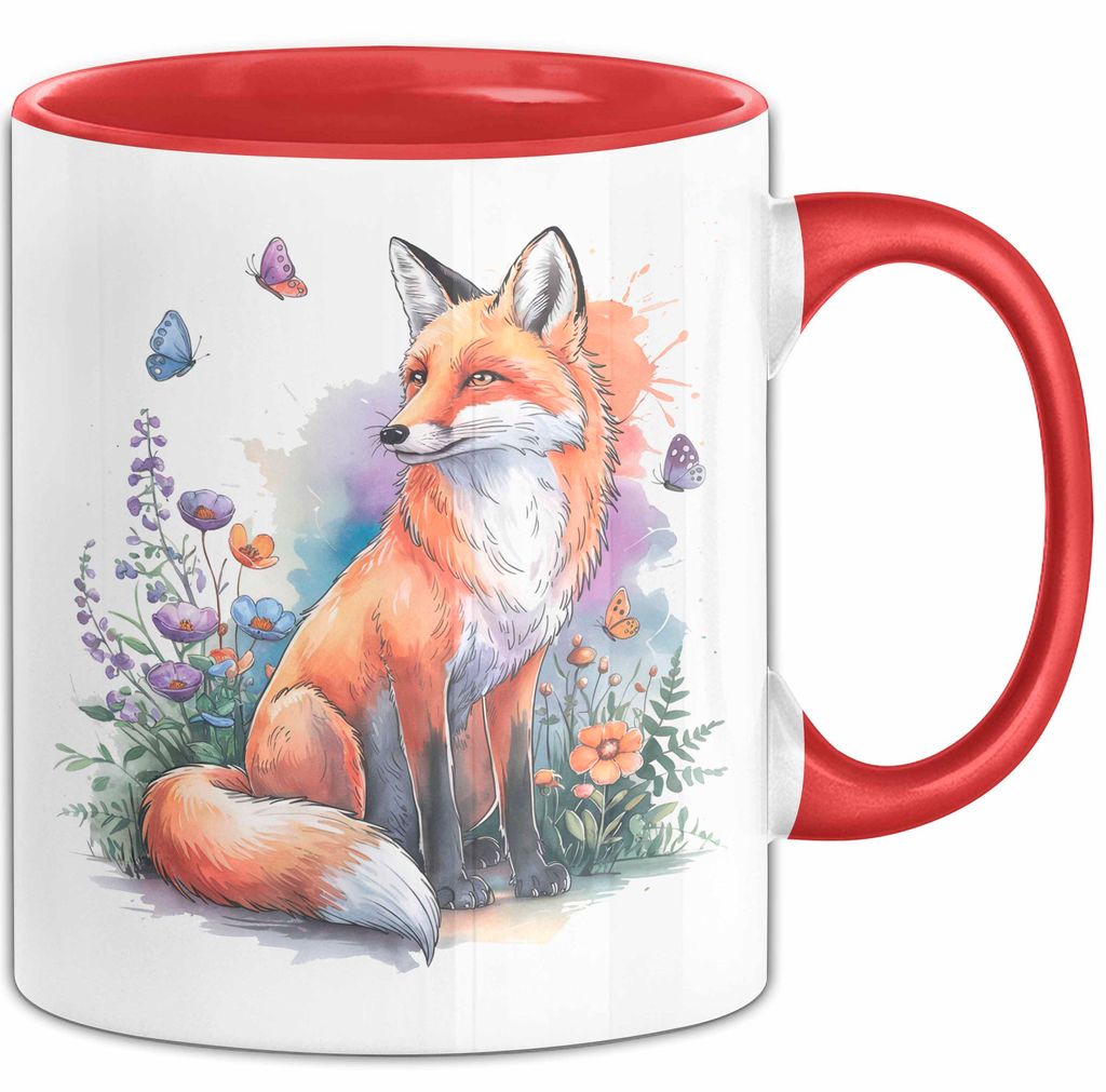 Fuchs Tierliebhaber Tasse Geschenk Lustige Geschenkidee Spruch (Rot)