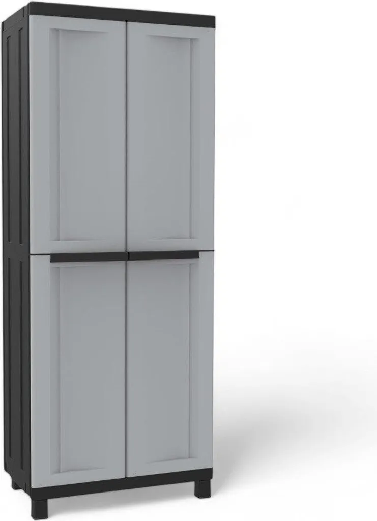Solution rangement balais : armoire haute 2 portes en résine durable