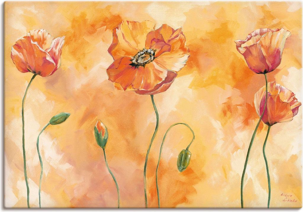 ARTland Leinwandbild Mohnkomposition Größe: 70x50 cm