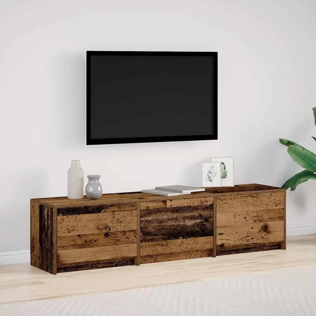 Mobile TV Maison Exclusive 165x34x40cm - LED e Legno Antico Resistente