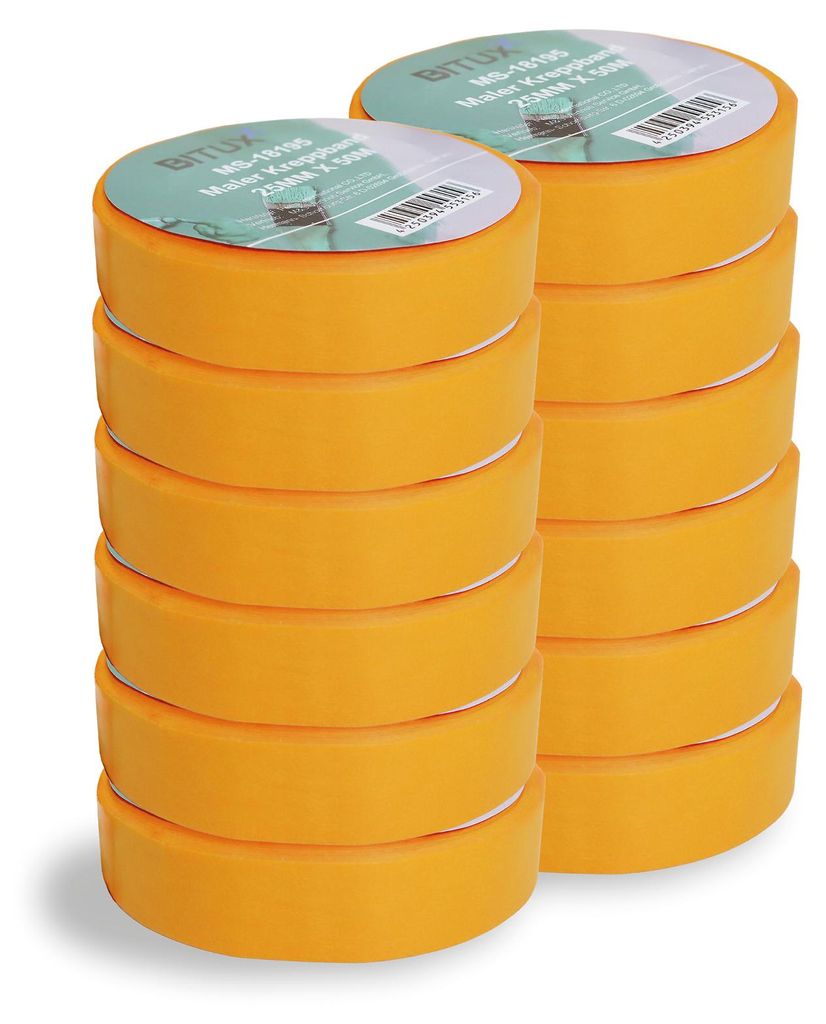 Bituxx 12x 50m Maler Kreppband 25 mm breit, MS-18415