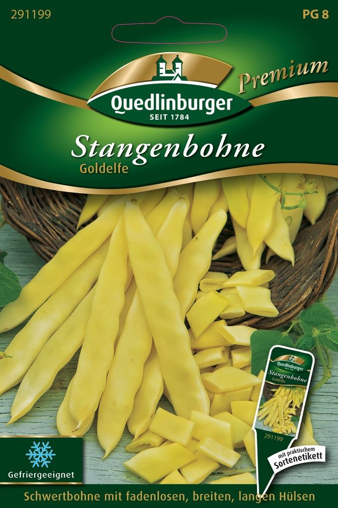 Stangenbohnen Goldelfe Quedlinburger Samenfestes Saatgut Produktbild 