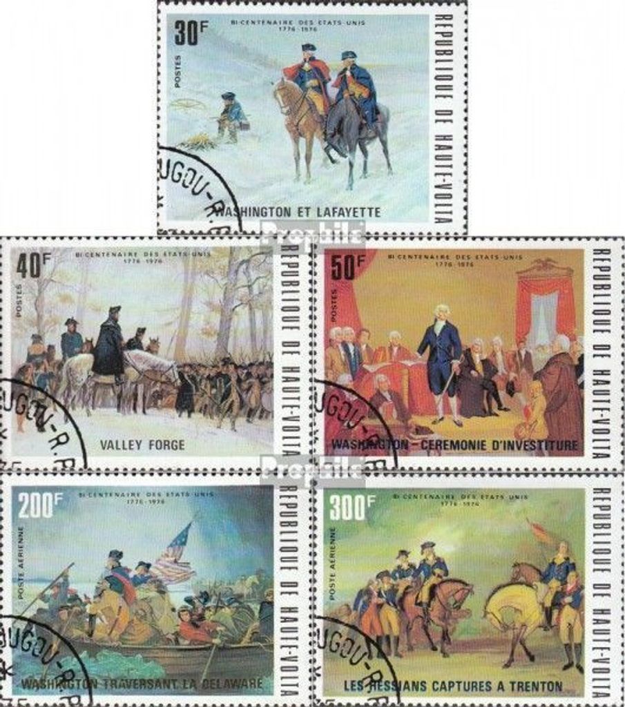 Briefmarken Obervolta 1975 Mi 569-573 (kompl.Ausg.) gestempelt 200 Jahre USA