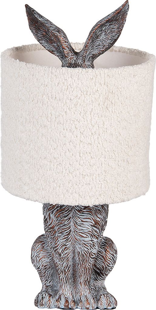 Clayre & Eef Tischlampe Kaninchen Ø 20x43 cm Braun Beige Kunststoff