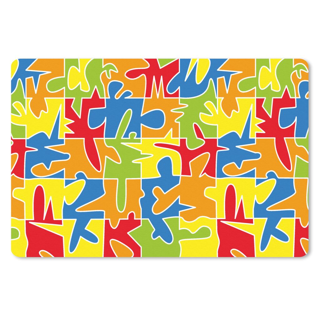 MuchoWow Schreibtischunterlage Puzzle - Muster - Abstrakt 60x40 cm - XXL Mauspad - Großes Mauspad