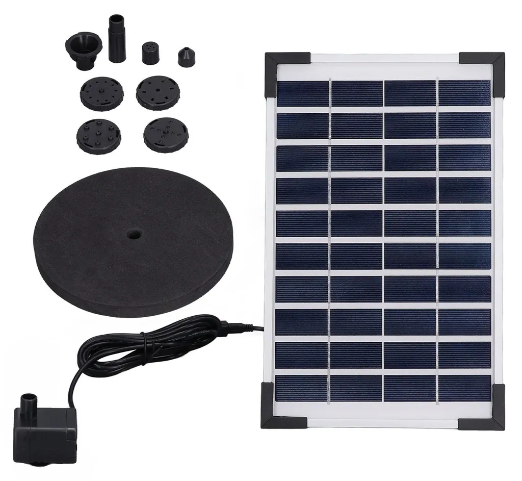 Kit Fontaine Solaire 5W Haute Performance 10V pour Piscines et Étangs